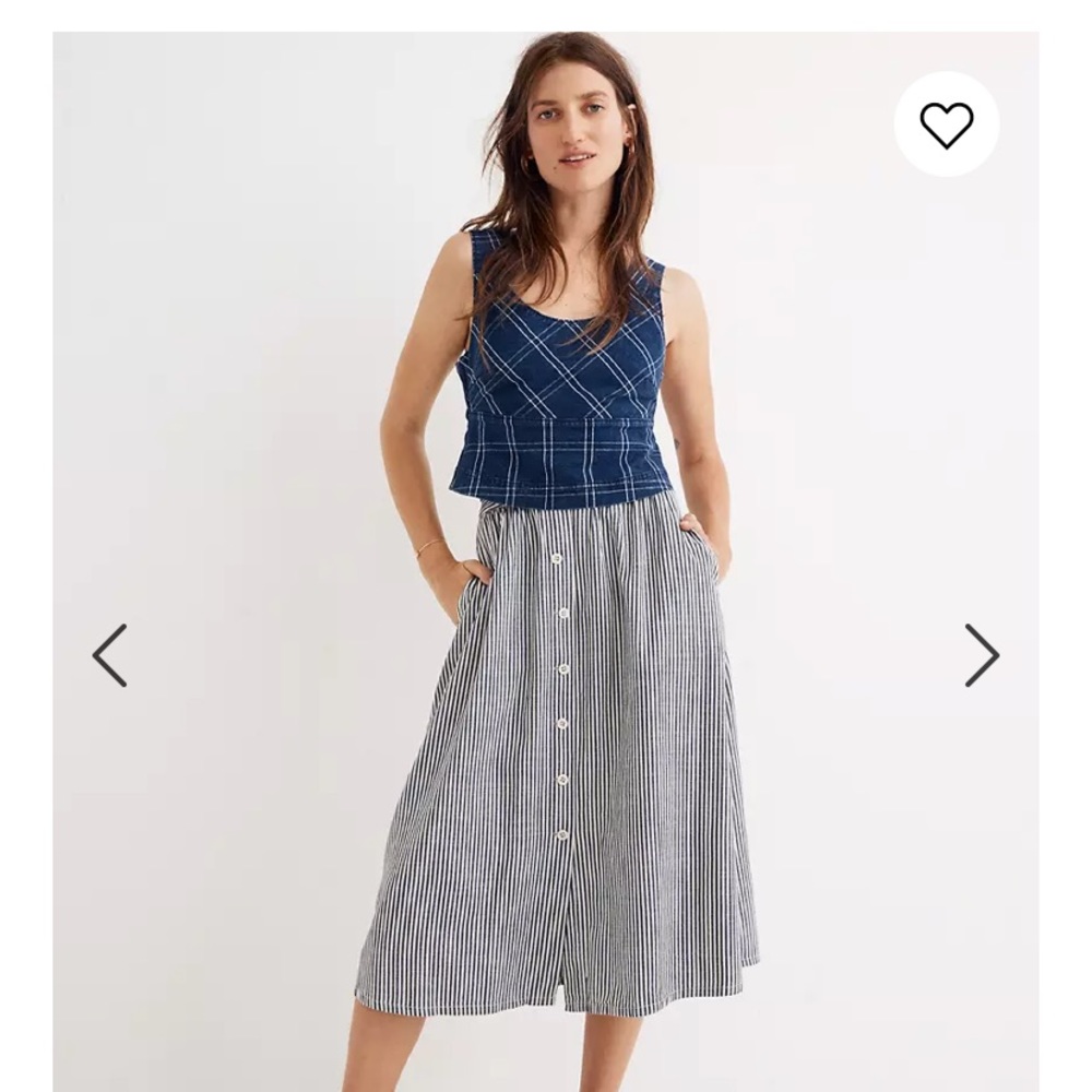 Madewell Palisade Button-Front Midi Skirt